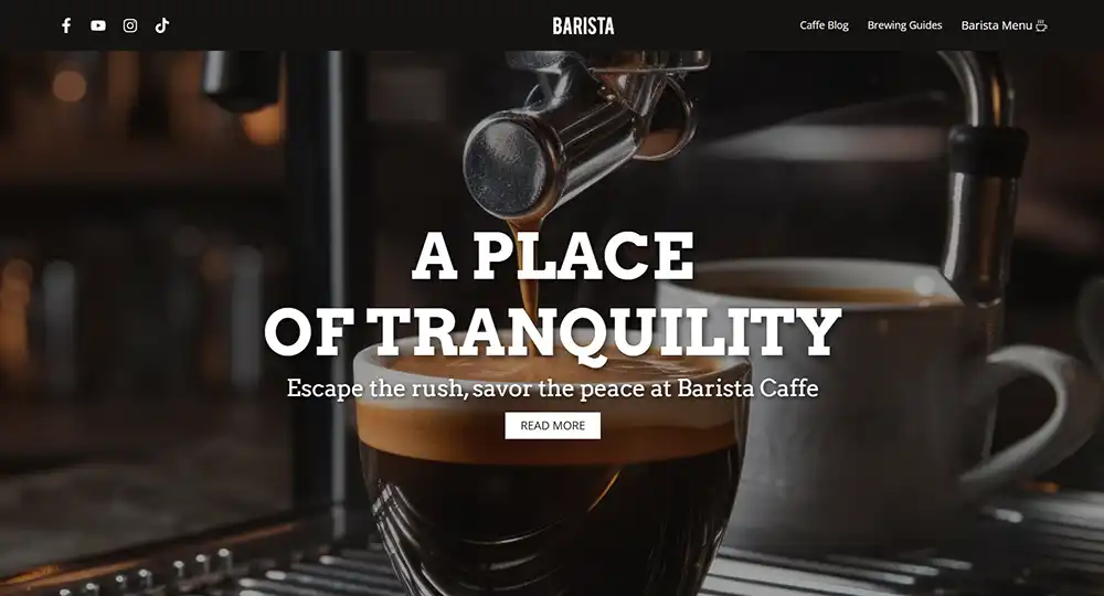 Website Design & Development Toronto, Canada | Lines & Beyond 9 Barista Cafe website design cover image | Best Website Design in Vancouver